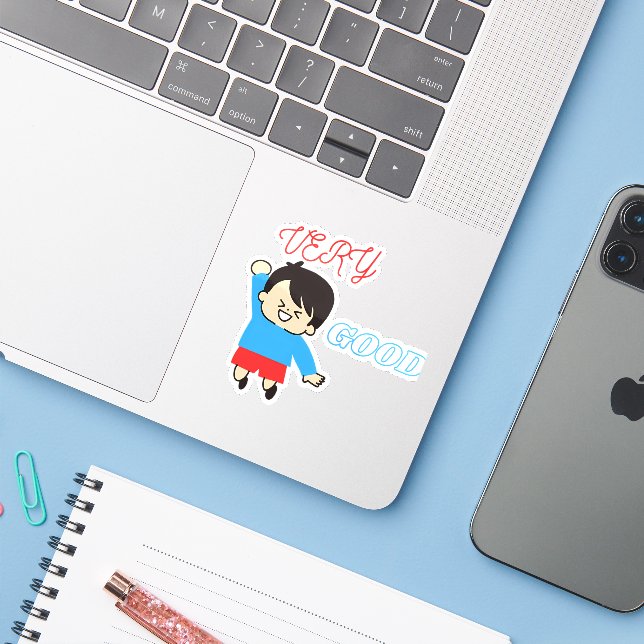 Very Good Cute Happy Kid  (Laptop w/ iPhone)