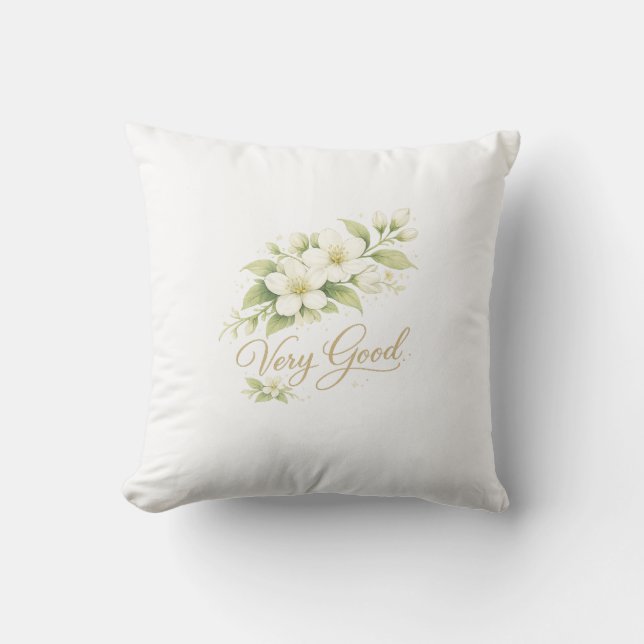 Very Good Floral Throw Pillow Elegant Design (Front)