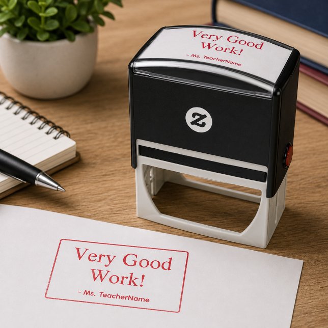 "Very Good Work!" + Custom Instructor Name Self-in Self-inking Stamp (Creator Uploaded)