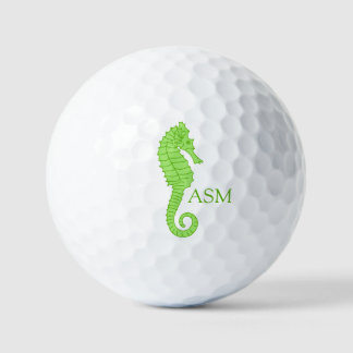 Very Green Seahorse Golf Balls