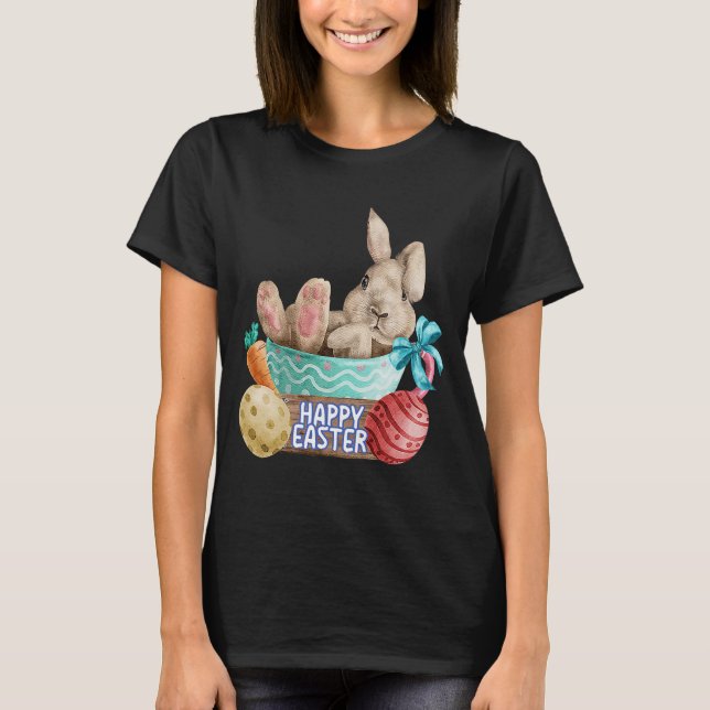 Very Happy Easter Bunny Coffee Cup Carrot and East T-Shirt (Front)