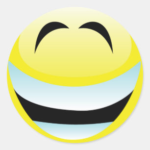 VERY HAPPY FACE CLASSIC ROUND STICKER