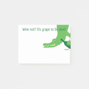 Very Hip Wine Alligator   Post-it Notes