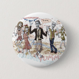 Very Hungry Zombies 6 Cm Round Badge