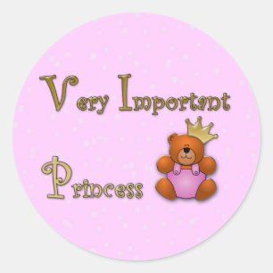 Very Important Princess - papershop Classic Round Sticker