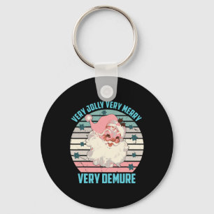 Very Jolly Very Merry Very Demure Santa Christmas Key Ring