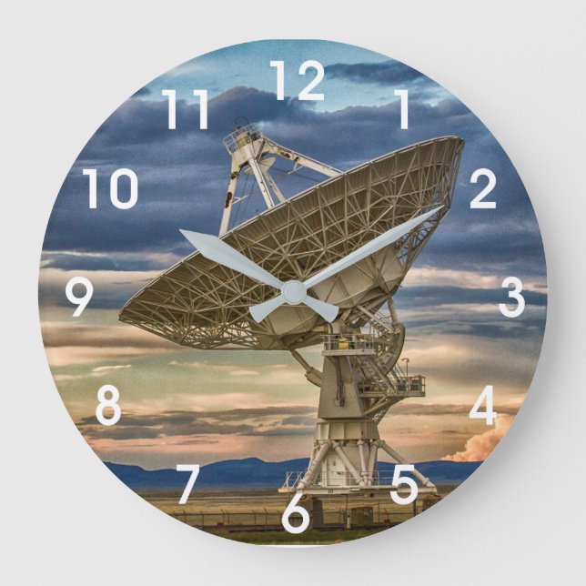 Very Large Array at sunset Clock (Front)