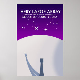 Very Large Array space observatory space art. Poster