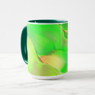 Very little carved in vivid and aged green mug