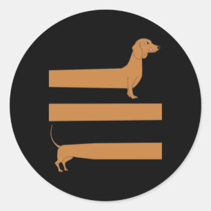 Very long Dachshund funny Classic Round Sticker