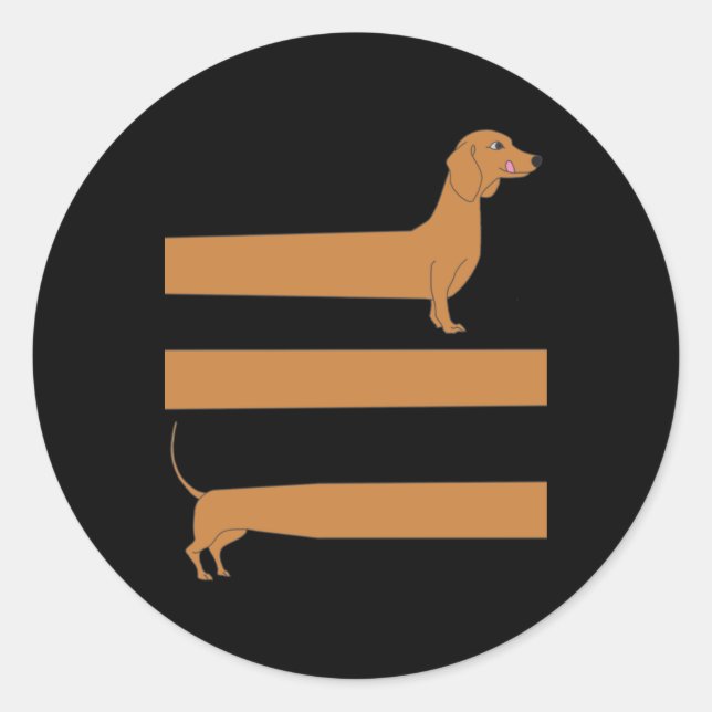 Very long Dachshund funny Classic Round Sticker (Front)