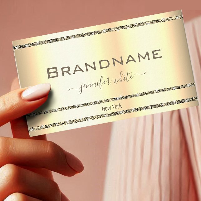 Very Luxurious Gold Effect Glitter Sparkle Stars Business Card (Creator Uploaded)