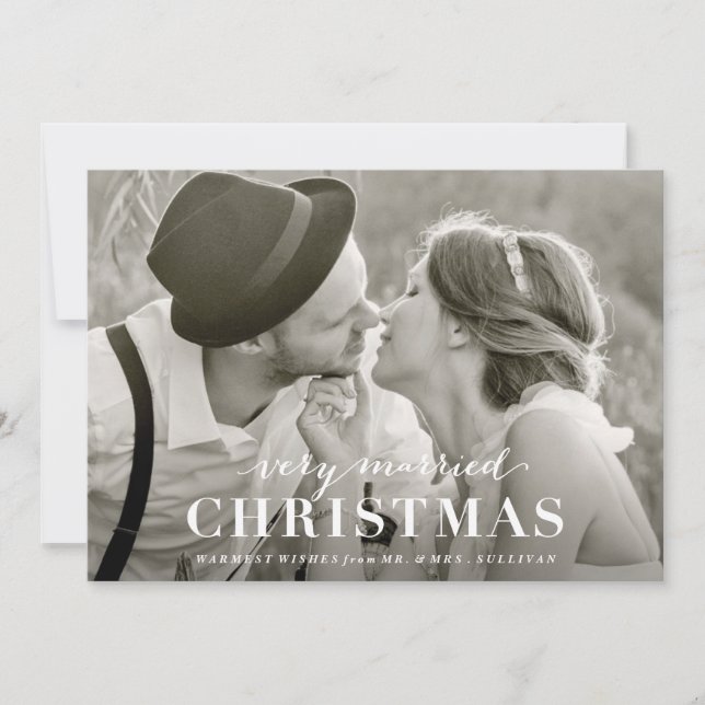 Very Married Christmas Newlywed Holiday Card (Front)
