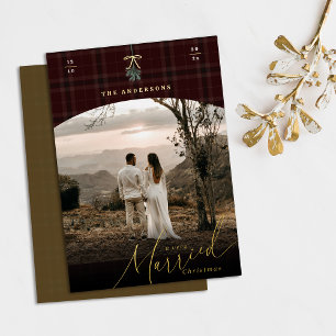 Very Married Newlywed Christmas photo Gold  Foil Holiday Card