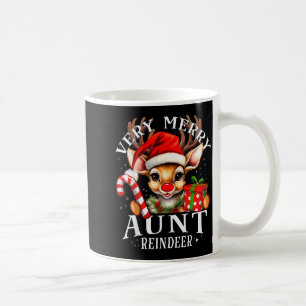 Very Merry Aunt Reindeer Matching Christmas  Coffee Mug
