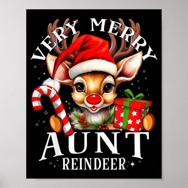 Very Merry Aunt Reindeer Matching Christmas  Poster (Front)