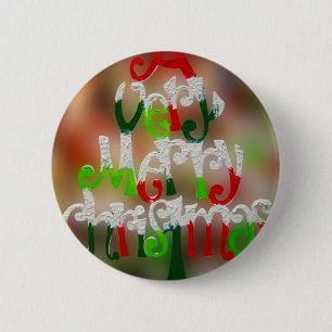 very merry christmas 6 cm round badge