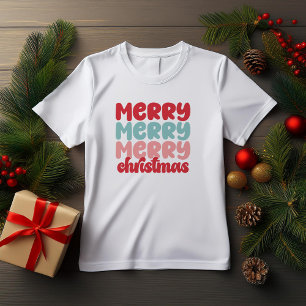 Very Merry Christmas Bold Letters T-Shirt