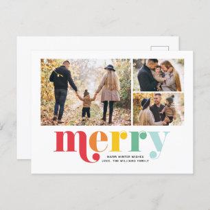 Very Merry Christmas Gallery of 3 Photos Holiday Postcard