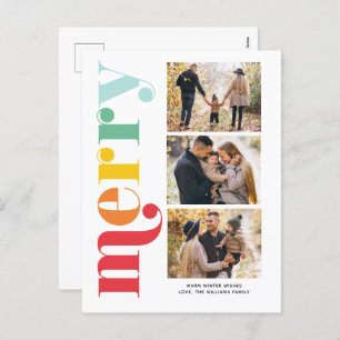 Very Merry Christmas Gallery of 3 Photos Holiday Postcard