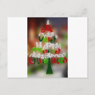 very merry christmas holiday postcard