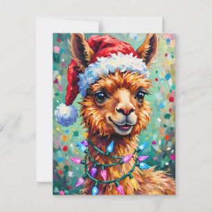Very Merry Christmas Llama Postcard