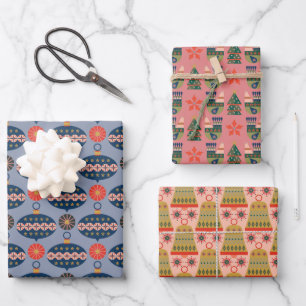 Very Merry Christmas Patterns Wrapping Paper Sheet