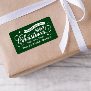 Very Merry Christmas Script Holiday Gift Label