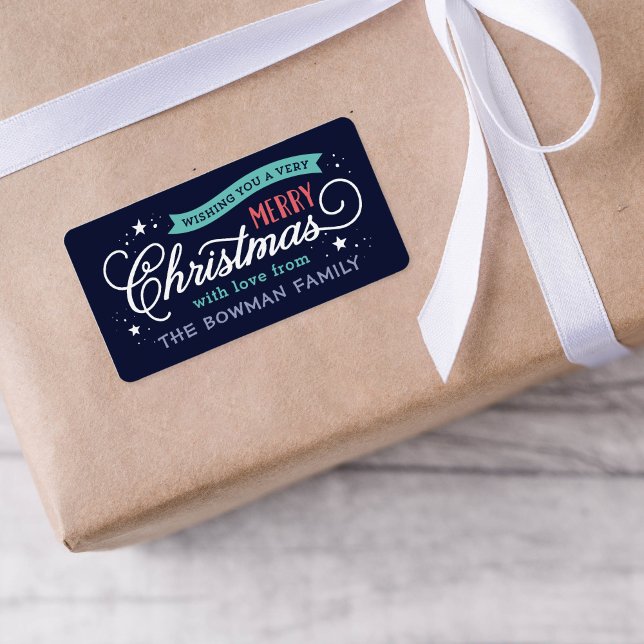 Very Merry Christmas Script Holiday Gift Label (Creator Uploaded)