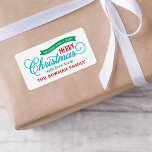 Very Merry Christmas Script Holiday Gift Label<br><div class="desc">Custom printed holiday labels,  perfect for gift wrapping tags or envelope seals. This colourful design features whimsical typography in red,  green and turquoise colours. The message read "Wishing You a Very Merry Christmas". Use the design tools to edit the fonts and colours.</div>