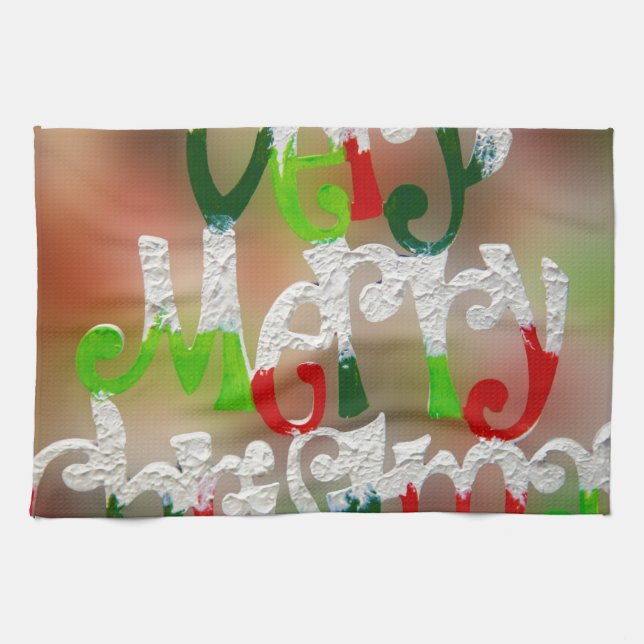 very merry christmas tea towel (Horizontal)