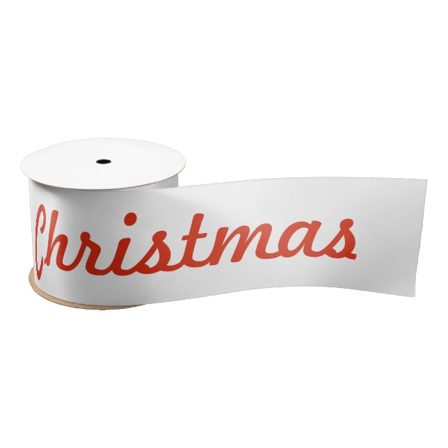 Very Merry Christmas White Satin Ribbon (Spool)