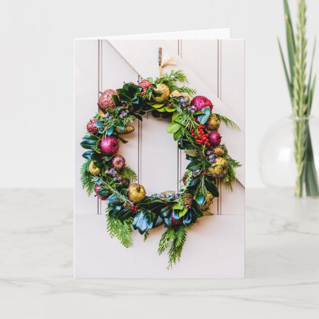 Very Merry Christmas Wishes From (Add Your Name) Holiday Card (Front)