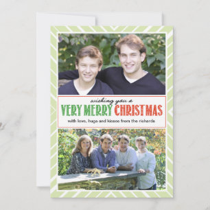 Very Merry Christmas Wishes x2 Holiday Card