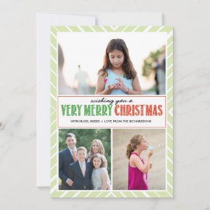 Very Merry Christmas Wishes x3 Holiday Card