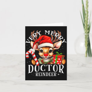 Very Merry Doctor Reindeer Matching Christmas Card