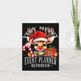 Very Merry Event Planner Reindeer Matching Christm Card