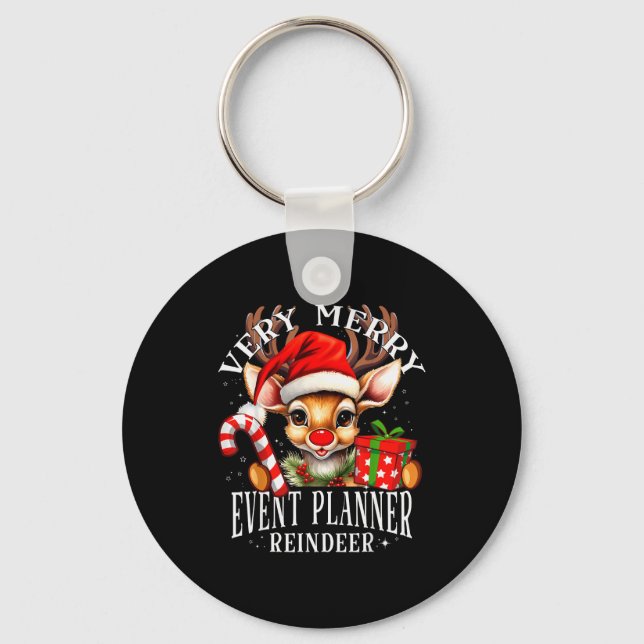 Very Merry Event Planner Reindeer Matching Christm Key Ring (Front)