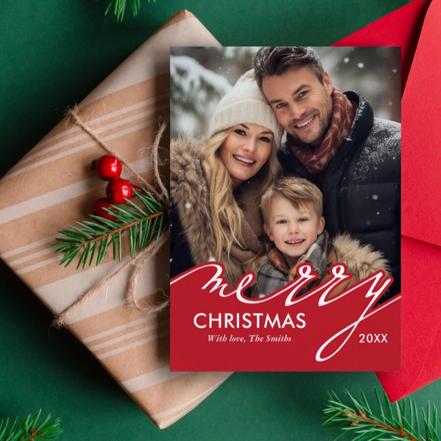Very Merry Fun Script Christmas Photo Holiday Card (Creator Uploaded)