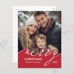 Very Merry Fun Script Christmas Photo Holiday Postcard
