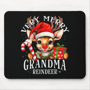 Very Merry Grandma Reindeer Matching Christmas  Mouse Pad