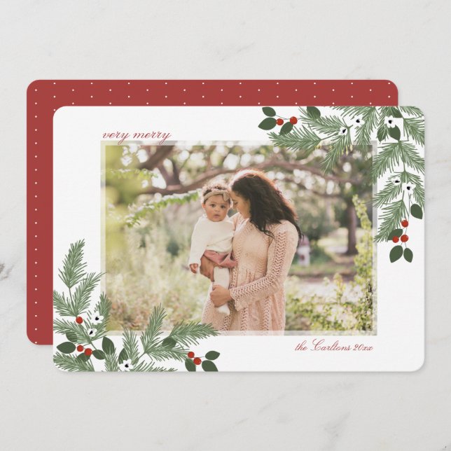 Very Merry Holiday Photo Card (Front/Back)