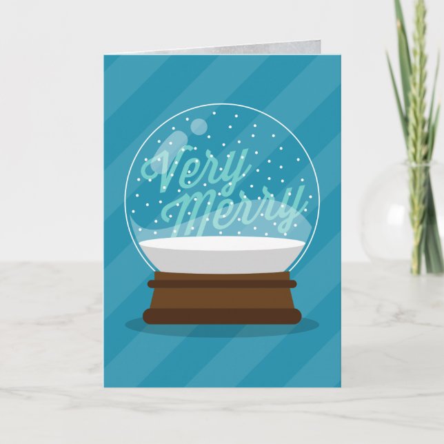 VERY MERRY | Holiday Snow Globe Card (Front)