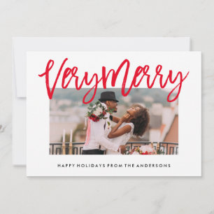 Very Merry in Red Holiday Photo Card