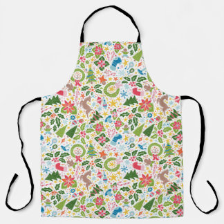 Very Merry Maximalist Christmas Apron - bright