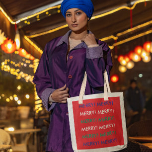 VERY MERRY MERRY CUSTOM HOLIDAY TOTE BAG
