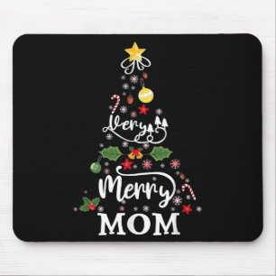 Very Merry Mum Christmas Tree Ornament Lights Xmas Mouse Pad