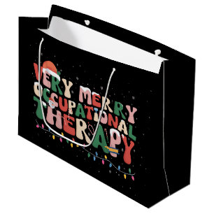 Very Merry Occupational Therapy Christmas OT Xmas Large Gift Bag