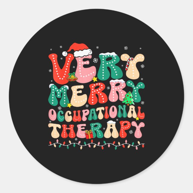 Very Merry Occupational Therapy Groovy Ot Squad Ch Classic Round Sticker (Front)