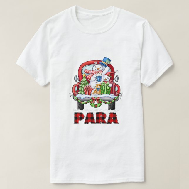 Very Merry Paraprofessional Christmas Xmas Snowman T-Shirt (Design Front)